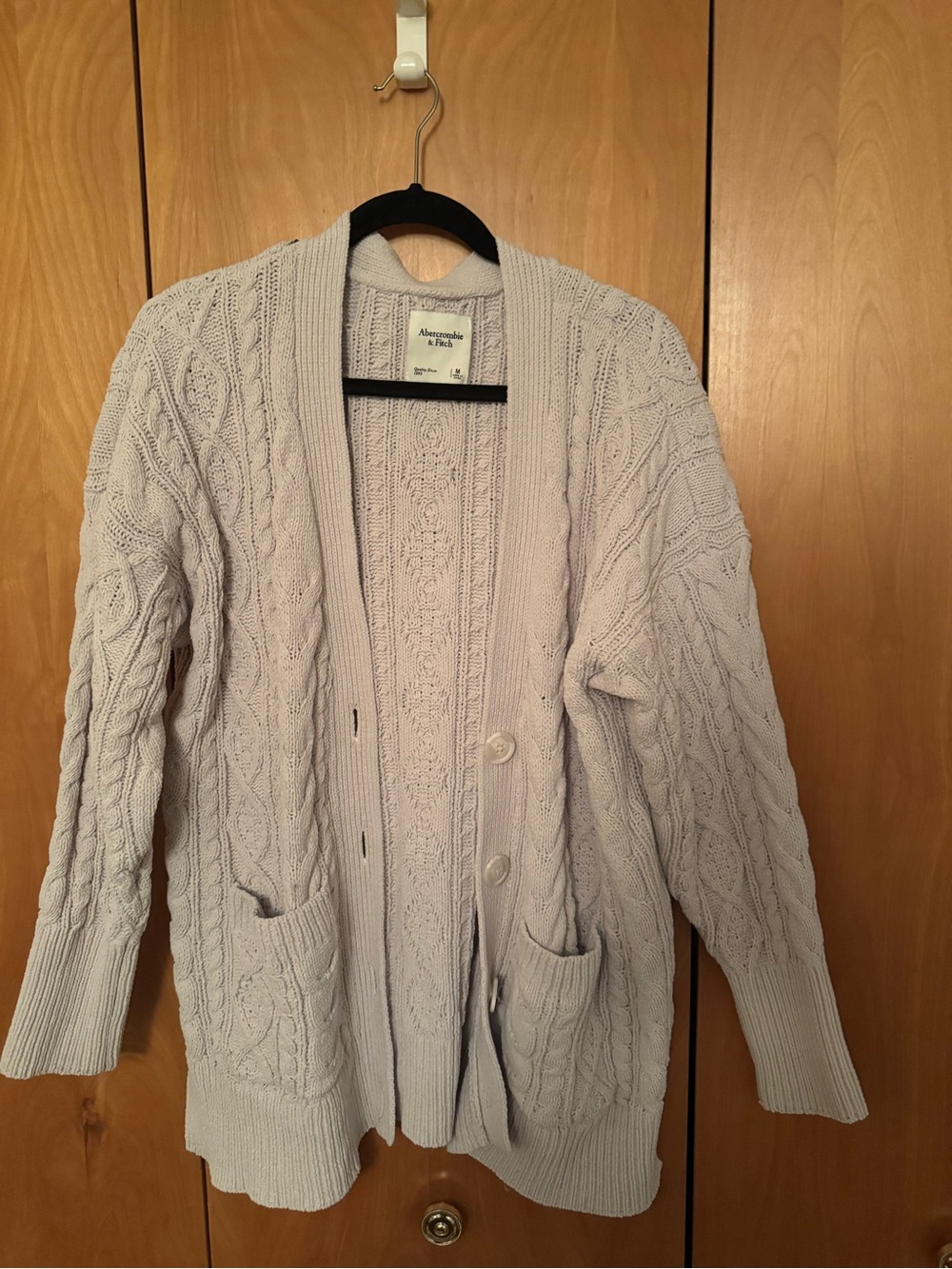 Abercrombie & Fitch Cream Cable Knit Cardigan